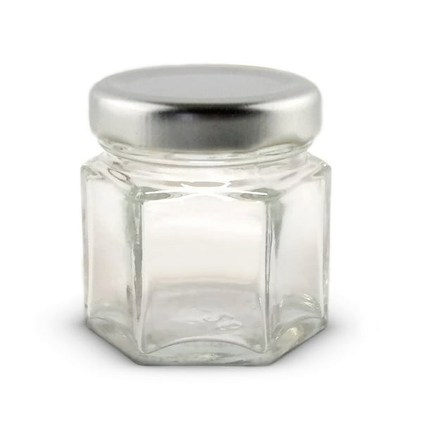 1.5oz Hexagon Glass Jars With Gold Lids Pack of 24 Pieces